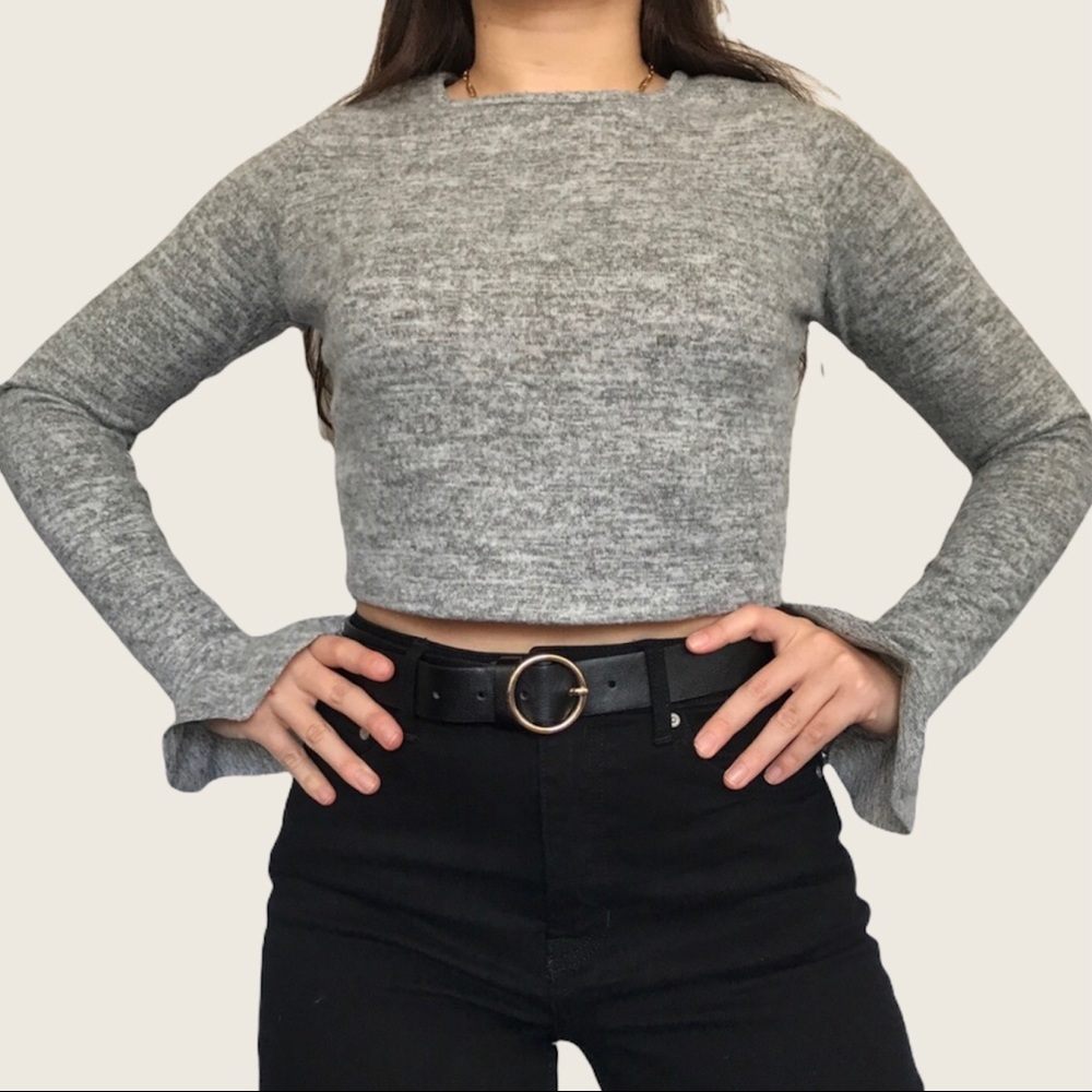 4/$25 Forever 21 flutter sleeve cropped sweater